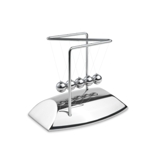 Metal Zinc Alloy Newton Cradle Balance Balls Magic Science Physics Silver Plated Newton Pendulum for Office Promotional Gift