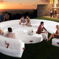 Canapé gonflable publicitaire pas cher en forme de S pour fêtes, chaise gonflable circulaire d'extérieur