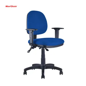 Barato, cómodo trabajo en casa, gerente de tela azul, personal ergonómico, giratorio oficial, ordenador, oficina, sillas de invitados, silla de trabajo ergonómica