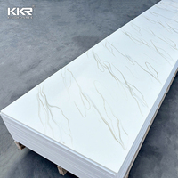 KKR pierre artificielle sans silice panneau de marbre blanc grande dalle feuille de surface solide acrylique pur modifié pour les comptoirs