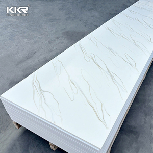 แผงหินอ่อนสีขาวหินเทียม KKR ไร้ซิลิกาแผ่นใหญ่ดัดแปลงแผ่นพื้นผิวแข็งอะคริลิคบริสุทธิ์สําหรับเคาน์เตอร์ - Product Image 3