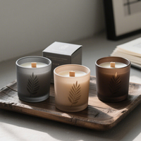 Pot à bougie minimaliste mat pastel coloré, style nordique, finition douce au toucher, récipient décoratif avec boîte personnalisée