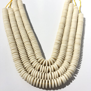 Cuentas de tuerca de marfil sin terminar, componentes de pulsera, espaciador blanco, accesorios de joyería - Product Image 2