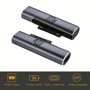 Für <span class=keywords><strong>Microsoft</strong></span> Surface Pro X 8 7 6 5 4 Go Book zu Typ-C PD Adapter Tablet Schnelllade-Stecker Konverter Magnetischer Ladeadapter - Product Image 2