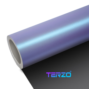 Film de protection pour voiture TERZO en vinyle PET Starlight durable, bleu, résistant aux intempéries, anti-taches, vinyle noir mat - Product Image 1