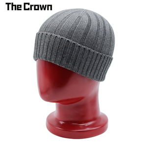 Custom Logo Heather Grey Rib Knit Beanie Cuffed Watch <b>Cap</b> <b>Winter</b> Hat Warm Classic Marled Wholesale Bulk - Product Image 3
