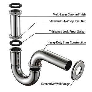 <span class=keywords><strong>Sifone</strong></span> a bottiglia G1-1/4 anti-odore regolabile per <span class=keywords><strong>lavabo</strong></span>, tubo di scarico per bagno hotel, raccordo di scarico a P per impianto idraulico - Product Image 5