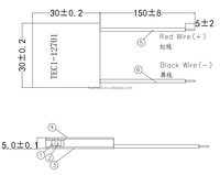 Module Peltier thermoélectrique haute performance TEC1-12701 30x30mm pour refroidisseur, climatiseur, générateur d'eau, kit de refroidissement 5V 12V