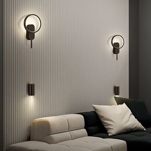 Chevet chambre applique lumière luxe Europe Simple moderne couloir longue applique salon fond applique or - Product Image 6