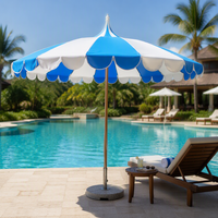 Parasols modernes en aluminium pour l'extérieur avec base, pour la plage, l'hôtel, la cour et les restaurants - résistants au vent et écologiques