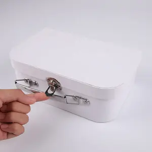 Custom High Quality Luxury Paper Suitcase Packaging White Cardboard Suitcase Gift Box With Lock