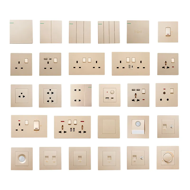 Enchufes e interruptores de pared estándar del Reino Unido interruptor de luz de pared táctil eléctrico