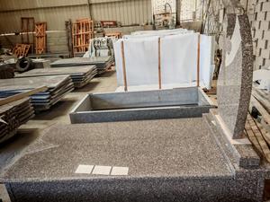 Hot Sale G664 Granite Single <strong>Double</strong> <strong>Tombstone</strong> Covers European <strong>Design</strong> High Polished 5-Year Warranty for Cemetery Memorial Use - Product Image 4