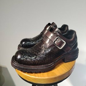 Zapatos DeBey de cuero de pitón lavado al agua de Goodyear - hebilla personalizada original, zapatos de cuero casuales retro hechos a mano - Product Image 4