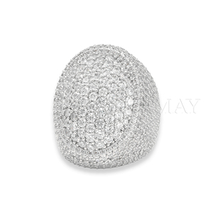 Cadermay 925 스털링 실버 아이스 아웃 Moissanite 타원형 모양 링 힙합 흉상 다운 29mm 큰 크기 타원형 완전 아이스 래퍼 링 남자 - Product Image 1