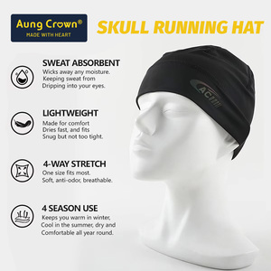Cycling &amp; Mountaineering Caps Colorful Reflective Printing Logo Skull <strong>Beanie</strong> <strong>Satin</strong> <strong>Lined</strong> <strong>Beanie</strong> Custom Cycling Cap Skull Cap - Product Image 2