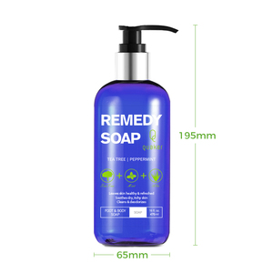 Qquaker venta al por mayor Gel de ducha de lavado corporal árbol de té menta remedio jabón ingrediente Natural para hombres y mujeres - Product Image 3