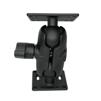 Support de boule de 2,25 po (taille D) avec plaques VESA 75x75mm et 100x100mm, bras à double rotule de 13 cm en aluminium marin et caoutchouc noir pour moteur de camion