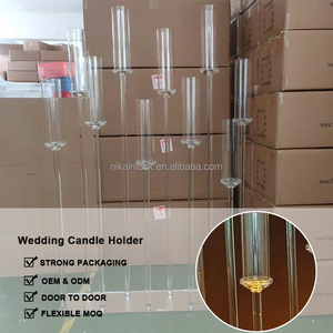Bougeoir en verre personnalisé NIKA, chandelier en cristal clair de 120cm de haut pour la décoration d'événements de mariage - Product Image 3