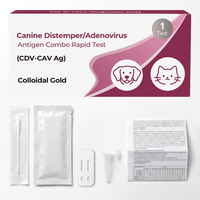 Test rapide combiné antigénique pour le dépistage des infections respiratoires chez le chien : Distémphose canine, Adénovirus (CDV), Coronavirus canin (CAV) et Toux de chenil