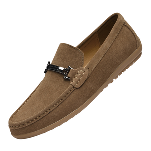 Chaussures bateau décontractées pour hommes, grandes tailles, en cuir véritable, saison été/printemps, dessus en daim, semelle intérieure - Product Image 1
