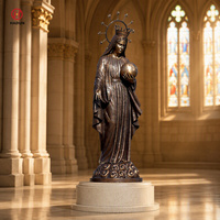 Statue de la Vierge Marie en bronze, taille réelle, assise, Madaïna aux mains sur les genoux, or clair, décoration pour église et jardin
