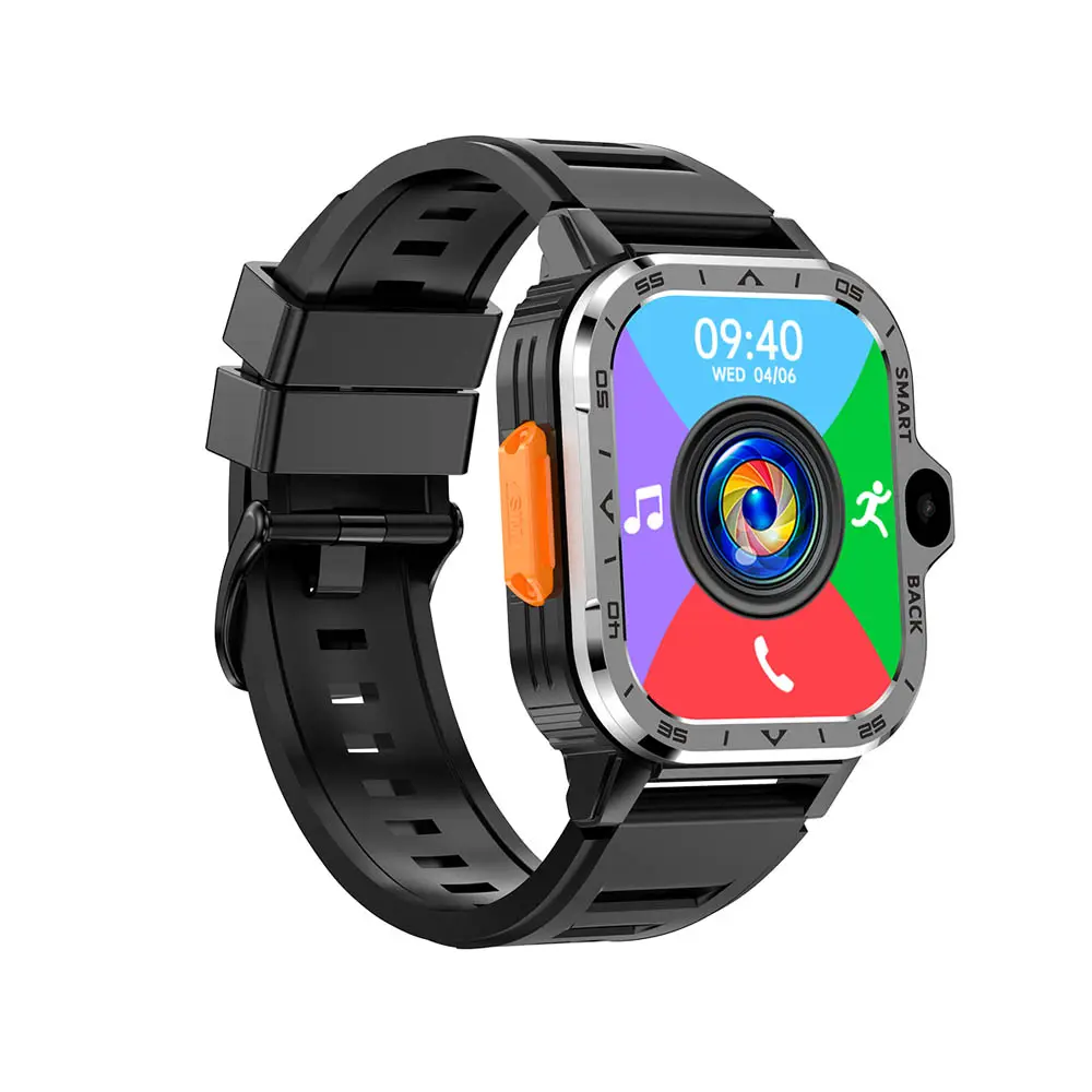 4G WIFI Android Fashion Health Monitor Sport Smart Watch With Dual Cameras