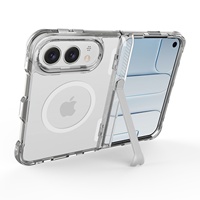 Coque de téléphone magnétique transparente avec béquille articulée antichoc pour iPhone 18 Duo iPhone Ultra Duo Fold