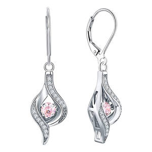 Silver Plated Women's Water <b>Drop</b> <b>Earrings</b> With Round Zircon Pave Setting Romantic Party <b>Fashion</b> <b>Drop</b> <b>Earrings</b> - Product Image 3