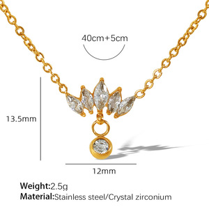 Collar de Mujer con Colgante de Borla con Incrustaciones de Circonio, Estilo Francés y Hong Kong, Brillante, Joyería de Lujo Ligero para Uso Diario - Product Image 2