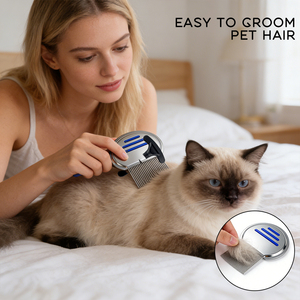 Sostenibile in acciaio inox Pet pettine portatile cane e gatto strumento di rimozione dei peli <span class=keywords><strong>per</strong></span> la toelettatura pulci e pidocchi rimozione <span class=keywords><strong>per</strong></span> <span class=keywords><strong>cuccioli</strong></span> - Product Image 5