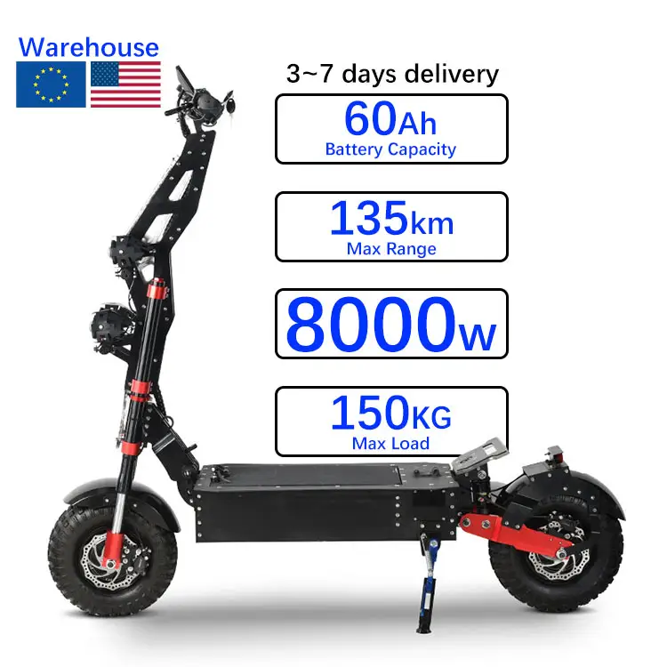 Eu Us Warehouse 100Kmh High Speed Fast Adult Motorcycle Monopattino Dual Motor E-Scooter Off-Road Electric Scooter Off Road