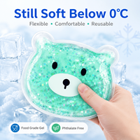 Mini-compresse chaude/froide portable en PVC en forme d'ours, mignonne et durable, avec logo personnalisé pour soulager la fièvre, les gonflements et les douleurs des enfants (Boo Boo)