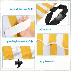 Cubierta para mesa de agua para exteriores, poliéster a rayas verde y blanco, protección duradera para juguetes de piscina, para jugar en la playa y en la arena - Product Image 4