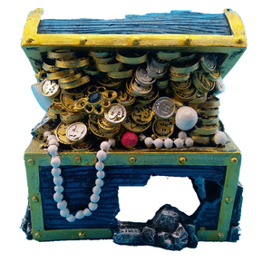 Cofre del Tesoro <span class=keywords><strong>Pirata</strong></span> Vintage de Resina Hecho a Mano, Ecológico y Colorido, Decoración Artificial para Acuarios, Artesanía - Product Image 1