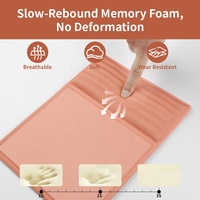 Ensemble de tapis de souris et de bureau en mousse à mémoire de forme orange, avec repose-poignet ergonomique pour le bureau, design épuré et réduction des tensions