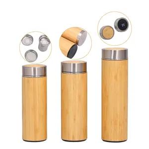360Ml/450Ml Thép Không Gỉ Tre Chai Nước, Tre Chai Nước Sinh Thái Thân Thiện, Tre Chai Nước Bpa Free - Product Image 1