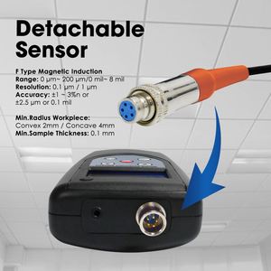 Digital Coating Thickness Meter F Type Eddy Current Probe Micro Coating Tester for Paint Enamel Plastic Paper - Product Image 4