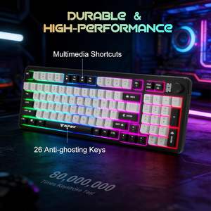 Combo clavier et souris filaire NPET, 98 touches, sensation mécanique, membrane silencieuse, 14 modes RGB, pour jeux PC, ordinateur portable, console - Product Image 5