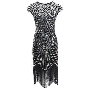 Robe de soirée <span class=keywords><strong>Gatsby</strong></span> pour <span class=keywords><strong>femme</strong></span>, style rétro classique des années 1920, faite à la main avec des paillettes, pour la scène, vente en gros 2026 - Product Image 6