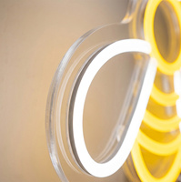 لافتة نيون مخصصة من الأكريليك الأصفر بتصميم نحلة، إضاءة LED قابلة للتعتيم للكاميرات والحفلات والمتاجر