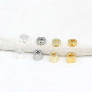 Cuentas espaciadoras redondas D163 de cobre chapado en oro de 18k para pulseras, collares, accesorios de joyería DIY - Product Image 3