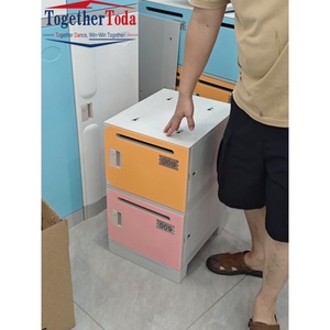 Meubles d'école modernes de petite taille, armoires à casiers en plastique ou en bois de différentes couleurs pour la maternelle, assemblées avec un type de serrure en option - Product Image 5