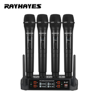 Microphone de karaoké professionnel RAYHAYES R-07 UHF, système de microphone sans fil 4 canaux pour fête