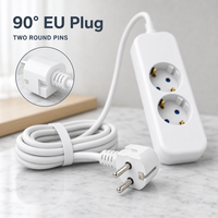 Multiprise EU à 3 prises avec cordon d'extension de 1,5 m, conforme à la norme CEROSH, pour une utilisation à domicile ou au bureau