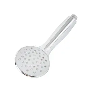 Wholesale 1 Function Water Saving Shower Head Plastic Plastic Chrome Color Round Hand Shower