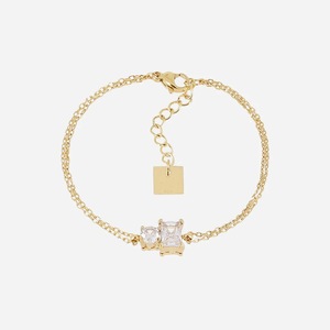 สร้อยข้อมือสแตนเลสสตีลชุบทอง 18K ประดับเพชรซิคอน แฟชั่นสำหรับผู้หญิง ป้องกันน้ำและไม่หมอง MICCI - Product Image 3