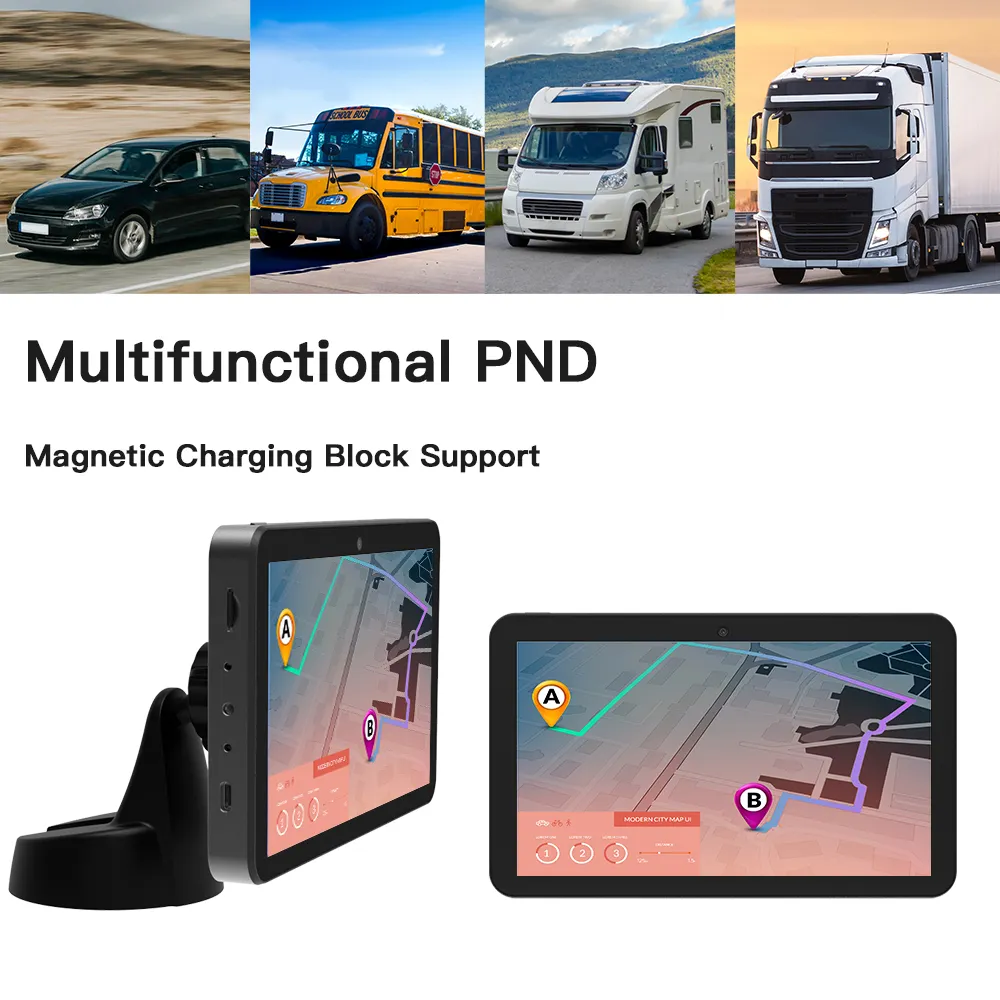 Özelleştirilmiş PND Tablet 7 inç dokunmatik ekran Tablet özel GPS navigasyon manyetik montaj sistemi