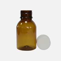 Bouteille de liquide oral en PET vert armée de 60 ml avec bouchon CRC et bouchon doseur |   Contenant de sirop contre la toux de qualité pharmaceutique
