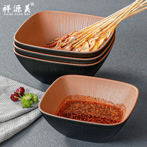 ชามเมลามีนทรงสี่เหลี่ยมขนาดใหญ่สำหรับเสิร์ฟหม้อไฟรสเผ็ดและราเมน - Product Image 1